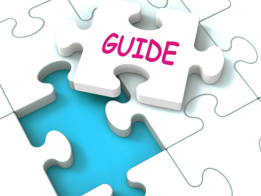 Puzzle piece with the word "guide."